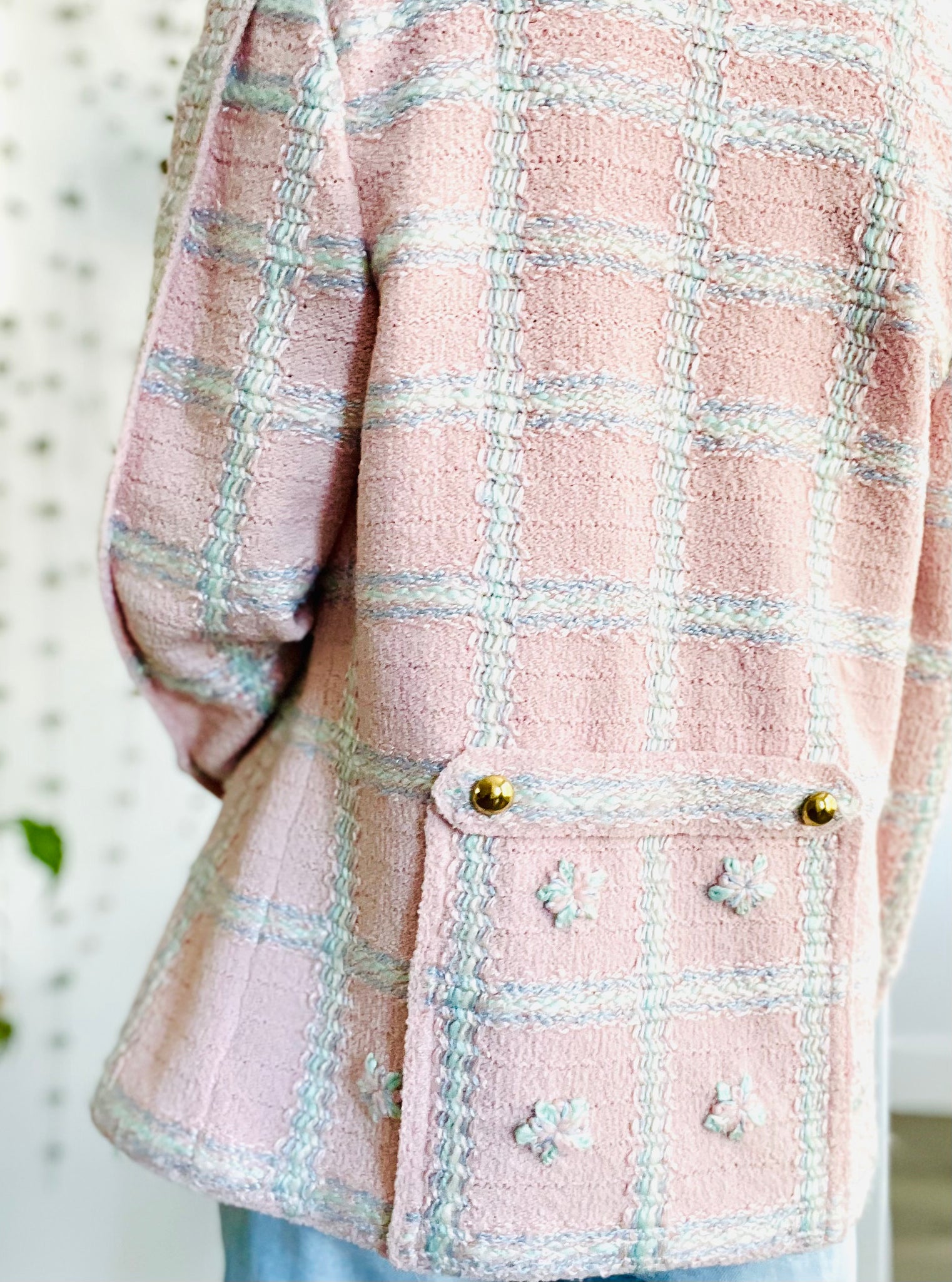 Vintage pastel pink tweed jacket – Dusty Daisy Vintage