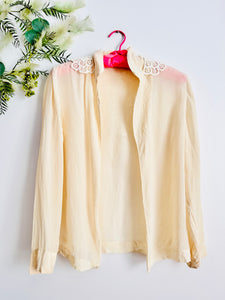 Vintage 1930s beige silk blouse