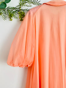 Vintage 1960s peachy pink peignoir lingerie robe