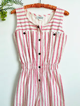 Load image into Gallery viewer, Vintage red stripes “ideas”  jumpsuit
