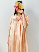Load image into Gallery viewer, Vintage peachy pink satin babydoll lingerie dress
