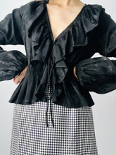 Load image into Gallery viewer, Vintage black silk blouse
