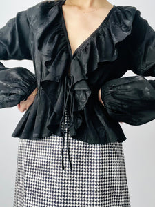 Vintage black silk blouse