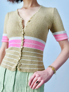 Vintage 1960s pink knit top