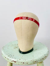 Load image into Gallery viewer, Vintage beaded pink velvet ribbon flapper headpiece
