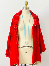 Load image into Gallery viewer, Vintage 1920s Art Deco red velvet coat with balloon sleeves
