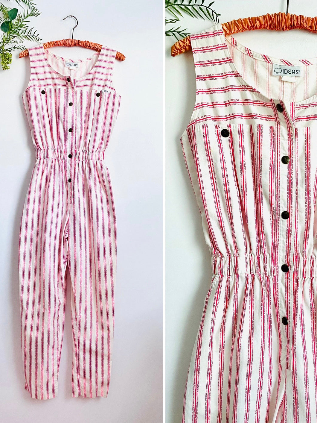 Vintage red stripes “ideas”  jumpsuit