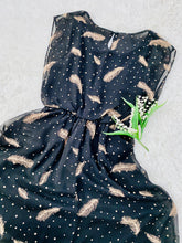 Load image into Gallery viewer, Black Polka Dots Novelty Feather Print Dress
