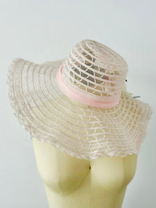 Vintage pastel pink millinery sun hat