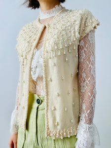 Vintage 1950s pearl beaded vest