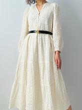 Load image into Gallery viewer, Vintage white eyelet maxi dress
