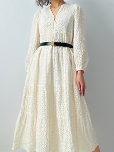Vintage white eyelet maxi dress