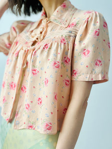 Vintage sweet floral bed jacket