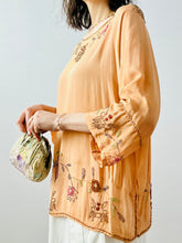 Load image into Gallery viewer, Vintage 1920s peach color beaded blouse
