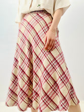 Load image into Gallery viewer, Vintage 1970s Plaid High Waisted A Line Skirt
