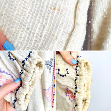 Load image into Gallery viewer, Vintage Moroccan Hand Embroidered Jacket with Pastel Crochet Buttons
