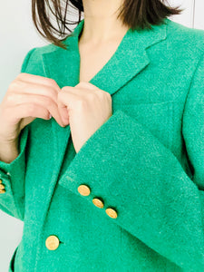 Vintage 1970s Emerald Green Wool Jacket Vintage Blazer