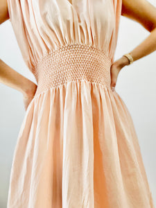 Vintage pink smocked lingerie dress