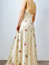 Load image into Gallery viewer, Vintage pink satin floral lingerie dress
