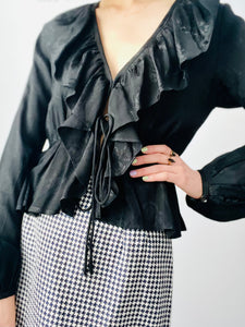 Vintage black silk blouse