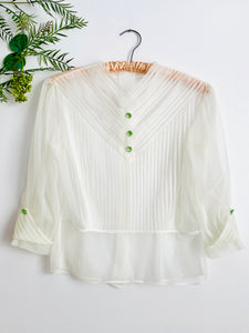 Vintage 1940s semi sheer pleated top