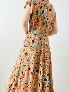 Vintage 1940s novelty print dress