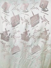 Load image into Gallery viewer, Vintage pastel blue damask silk scarf “French Architectures”

