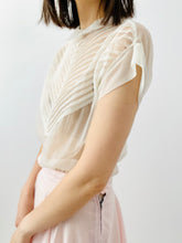 Load image into Gallery viewer, Vintage 1940s white semi sheer top w fine pleats
