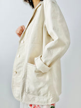 Load image into Gallery viewer, Vintage cream color denim blazer
