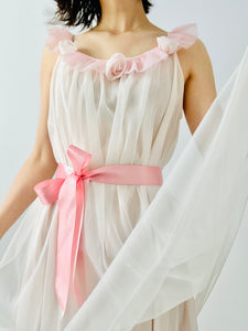 Vintage 1960s pastel pink lingerie slip