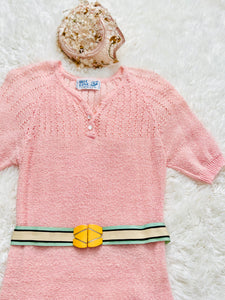 Vintage 1950s pink knit dress