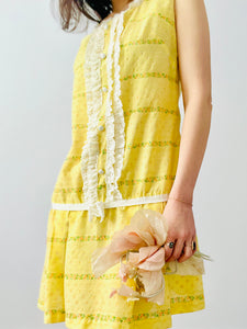 Vintage 1960s yellow lace dress