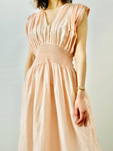 Vintage pink smocked lingerie dress