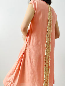Vintage 1920s pink flapper dress