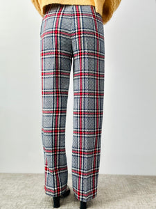 Vintage 1970s houndstooth plaid straight leg pants