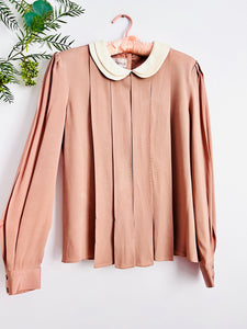 Vintage mocha color rayon blouse