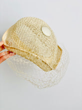 Load image into Gallery viewer, Vintage cream color fascinator with veil
