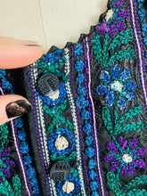 Load image into Gallery viewer, Vintage Colorful Beaded Embroidered Jacket with Velvet Balloon Sleeves
