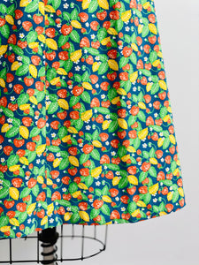 Vintage Floral Strawberry Print Novelty Cotton Skirt