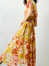 Load image into Gallery viewer, Vintage yellow abstract floral dress
