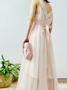 Vintage 1960s pink lace lingerie dress