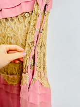 Load image into Gallery viewer, Vintage 1920s pink flapper lace dress
