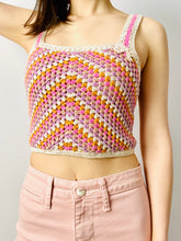 Load image into Gallery viewer, Lovely pastel pink crochet lace cropped top
