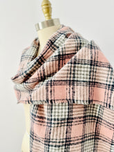 Load image into Gallery viewer, Pastel pink plaid scarf
