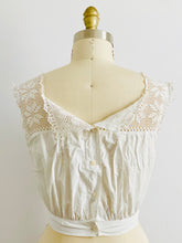 Load image into Gallery viewer, 1910s Edwardian White Crochet Lace Camisole Crop Top Antique Corset Cover
