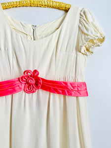 Vintage 1960s rayon ribbon flower dress