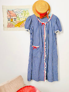 Vintage 1960s babydoll lingerie gingham dress