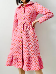 Vintage 1960s barbie pink dress coat