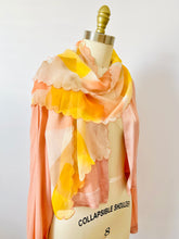Load image into Gallery viewer, Vintage 1930s pastel silk scarf scalloped edging

