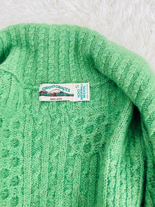 Vintage forest green wool sweater jacket